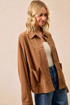 BiBi Corduroy Womens Shacket Camel Relaxed Fit with Back Pleat 3e36ce95efad466ba180e5f31b442e56-Max-Origin Trendsi