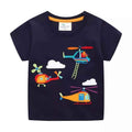 Boy's T-Shirt Children's Cotton Black Helicopter Print Short Sleeve Top Black 3e3c52a5-287d-4ce2-ba80-9acda6222bc6-Max-Origin Trendsi
