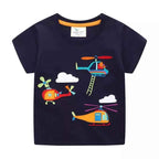 Boy's T-Shirt Children's Cotton Black Helicopter Print Short Sleeve Top Black 3e3c52a5-287d-4ce2-ba80-9acda6222bc6-Max-Origin Trendsi