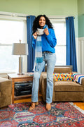 Judy Blue Bootcut Jeans Mid Rise Thermal Light Blue Denim Pants LT 3e42424e4cc345678578bb094d3564e7-Max-Origin Trendsi
