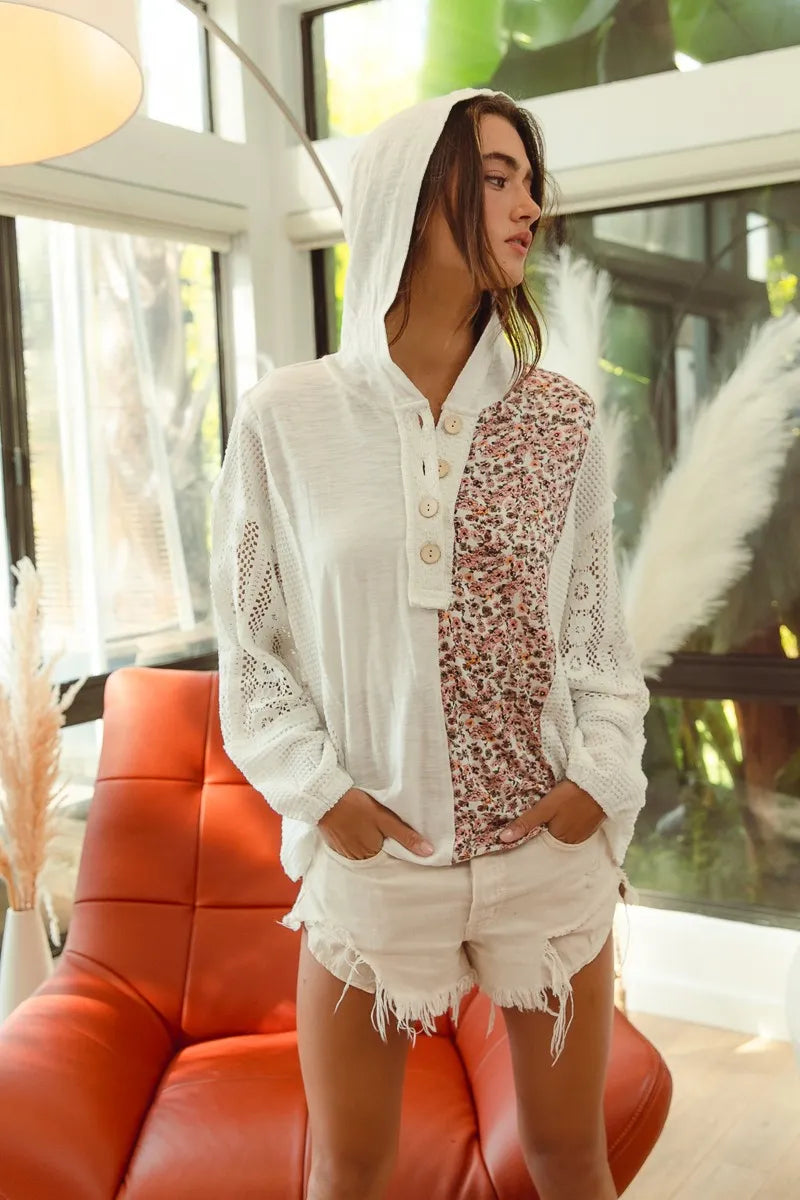 BiBi Hoodie Top Ivory Slub Jersey with Lace Combo Buttoned Long Sleeve 3e4651beb65b43b5b68d30c5b1de4466-Max-Origin Trendsi