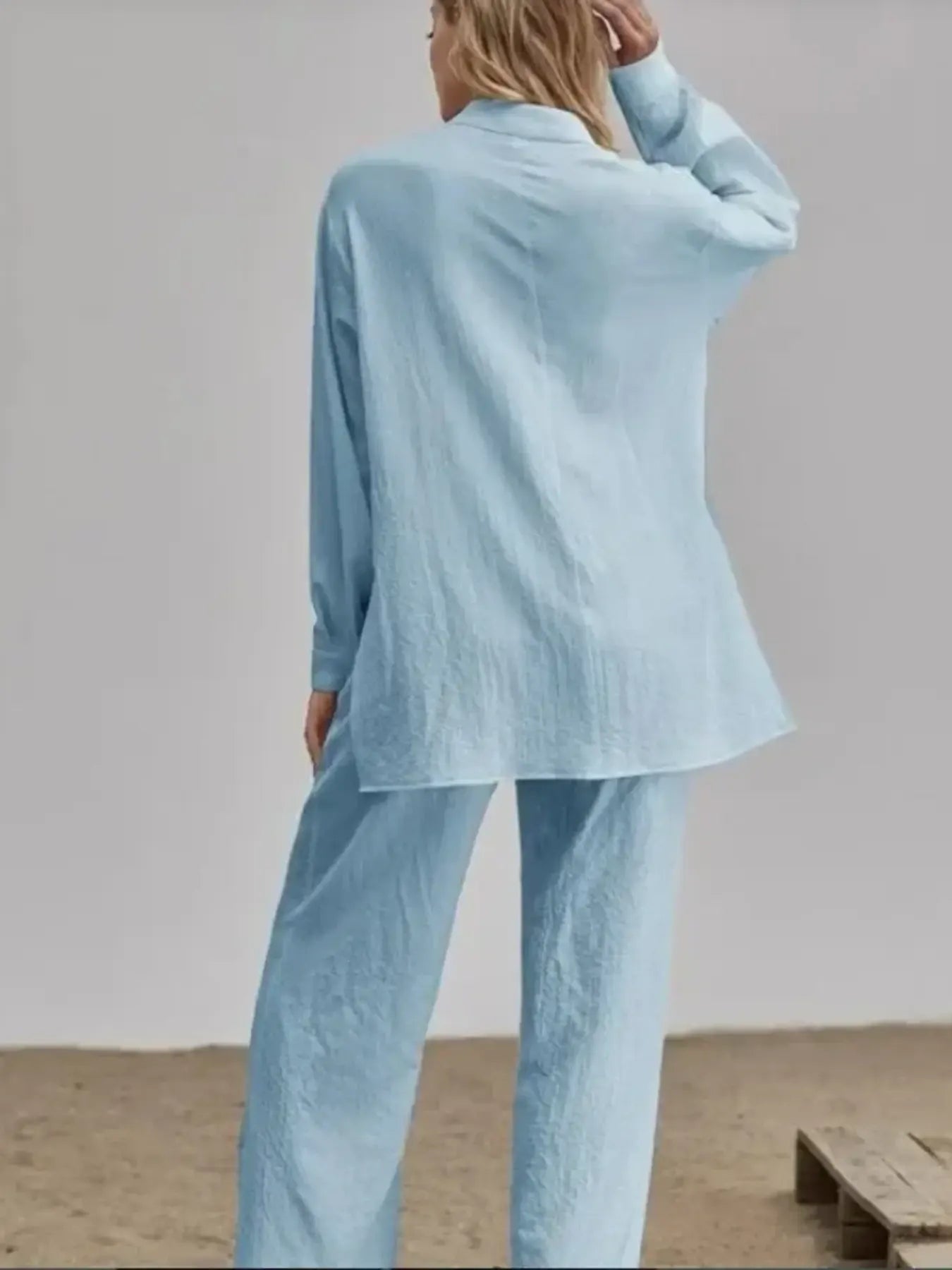 Women's Outfit Set Long Sleeve Shirt and Pants Set Pocketed Lightweight Two-piec 3e57b6163d3f434bac36e777d9d31df1-Max-Origin Trendsi