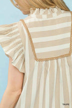 Umgee Stripe Ruffle Sleeve Tiered Midi Dress 3e826d59-ece8-4aa3-a45a-b5202198fb30-Max-Origin Trendsi