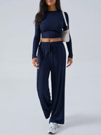Devine Outfit Set Round Neck Long Sleeve Top and Pants Set 3e82f47c-0e9d-42d4-9474-98326dbbfef3-Max Trendsi