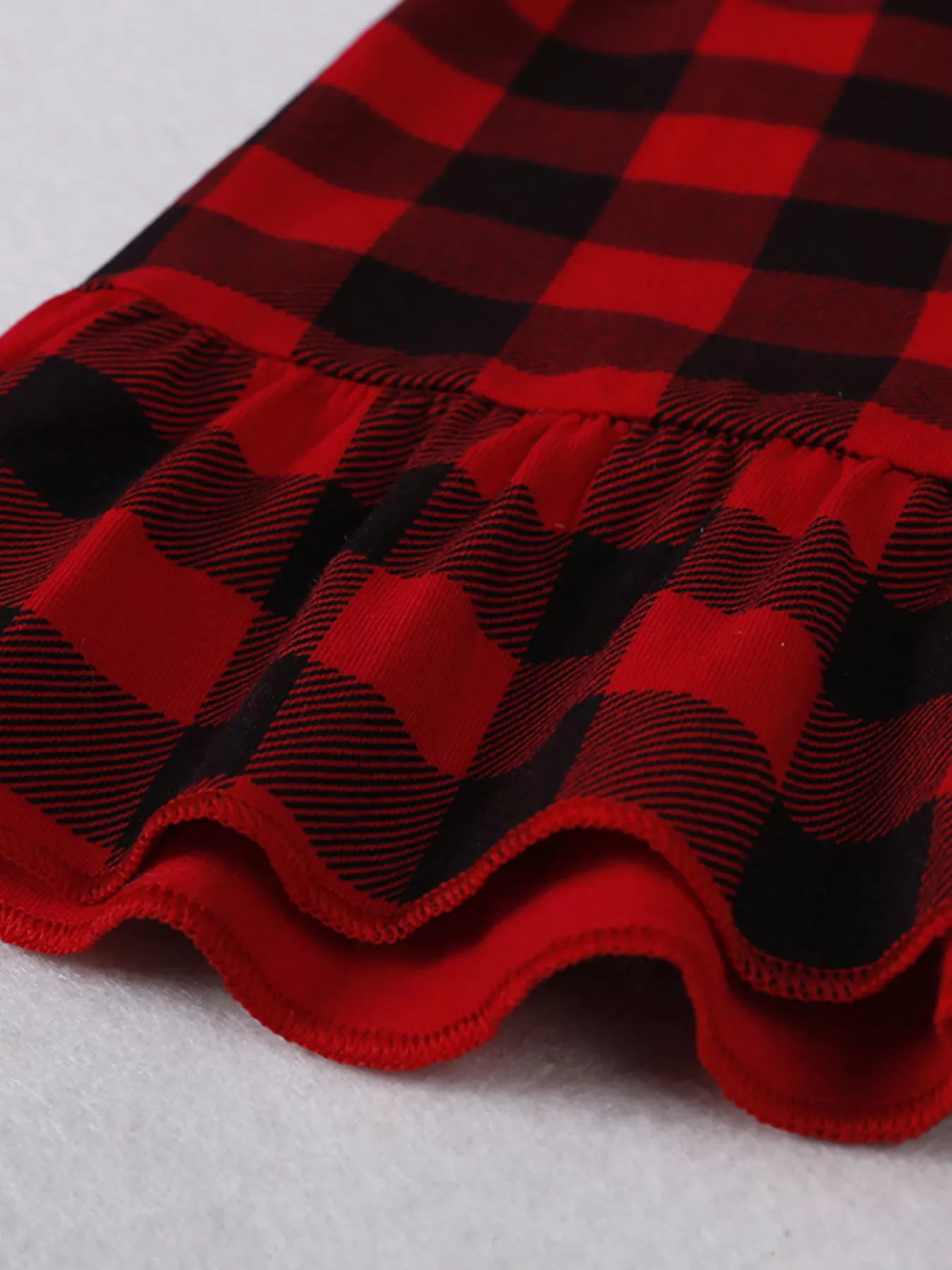 Girl's Dress Deep Red Plaid Ruffle Hem Long Sleeve Children's Buttoned 3e9ddea13e7b4fe2a2d90f3f5ca91b3a-Max-Origin Trendsi