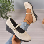 Women's Loafers Faux Suede Round Toe Wedge High Heels Shoes 3ead659397674a7f9af1cf067eec2a0f-Max-Origin Trendsi