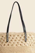 Knitted Tote Bag Fame Accessories Faux Leather Handles Large 3ead9162-87ec-4acc-84d6-07c554432c24-Min Trendsi