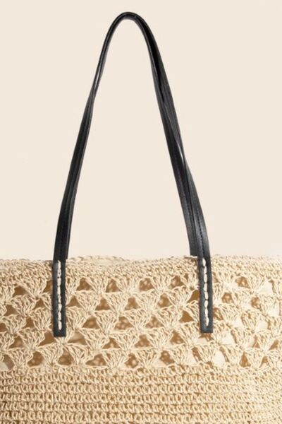 Knitted Tote Bag Fame Accessories Faux Leather Handles Large 3ead9162-87ec-4acc-84d6-07c554432c24-Min Trendsi