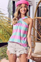 BiBi Tank Top Cotton Multi Color Plaid Brushed Neck 3ec3dc46db584cf890d10db040e451ae-Max-Origin Trendsi