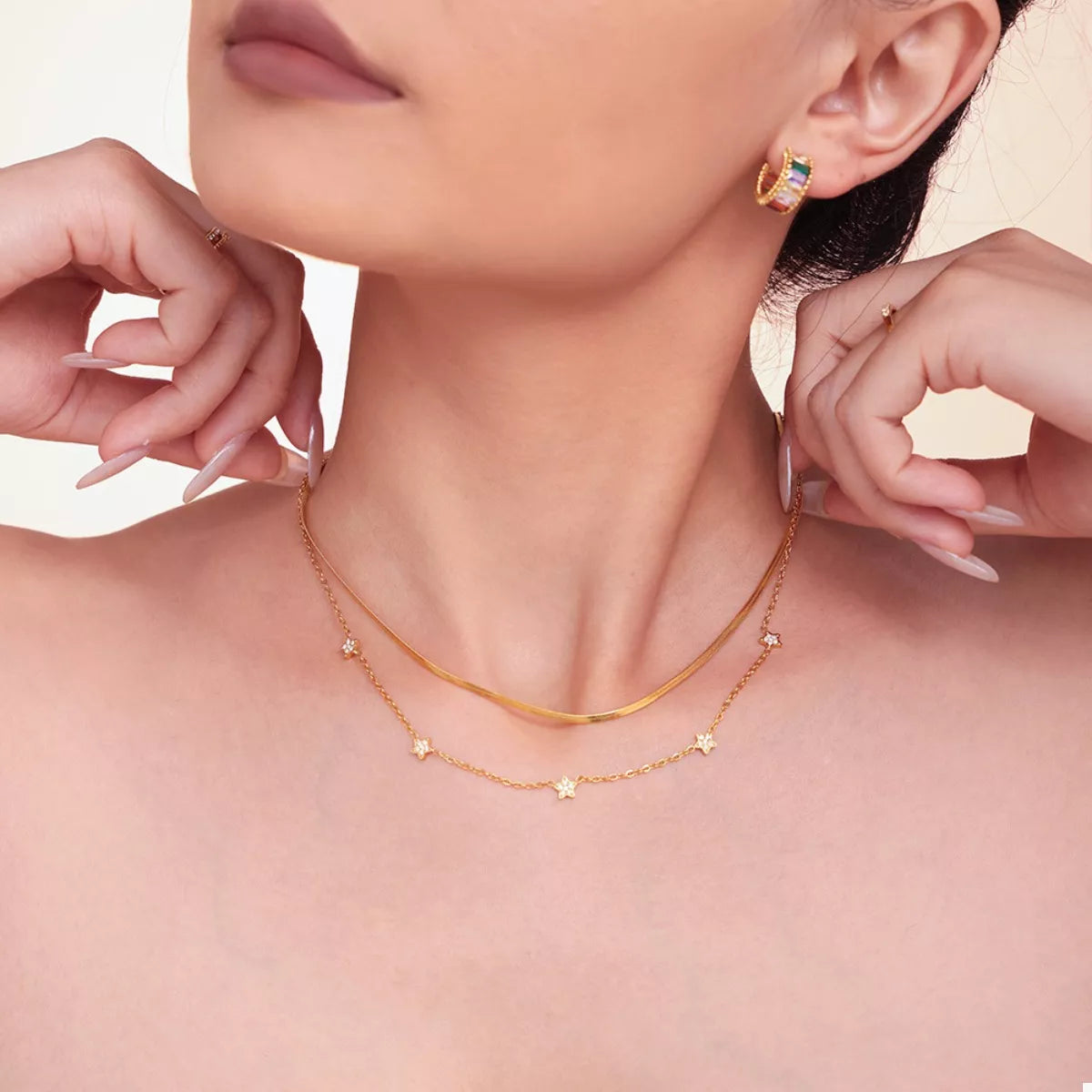 18K Gold-Plated Women's Necklace with Zircon Accents 2-Piece Jewelry 3ed3ba12-9d1c-4693-8133-0c3ab2f9b512-Max-Origin Trendsi