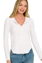 Zenana Double Knit Snap Button Shirt