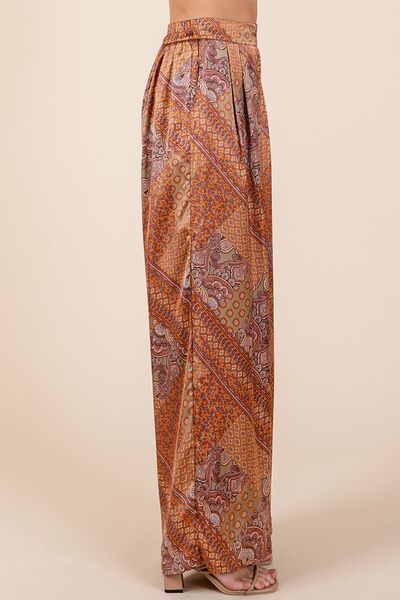 Mittoshop Satin Wide Leg Pants Paisley Print Patchwork Hazelnut with Pockets 3f12b35a-a8f0-4e25-ad5a-70a91eb69666-Min Trendsi