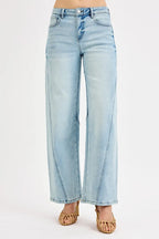 RISEN Women's Barrel Jeans Mid Rise Fit Light Washed Denim Pants 3f1484907e3e4701a1a48ea53bf554bc-Max-Origin Trendsi
