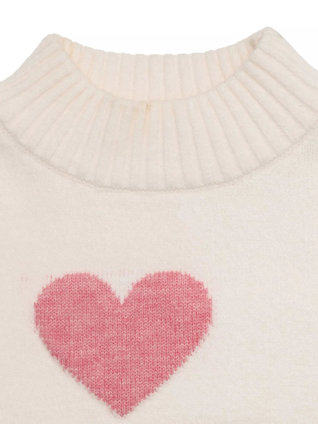 Women's Sweater Heart Mock Neck Long Sleeve Soft Knit Pullover 3f2d83985e0944b785d6cdf658381c53-Max-Origin Trendsi