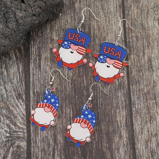 Earrings 2 Pair USA Acrylic Gnome Drop Dangle Earrings