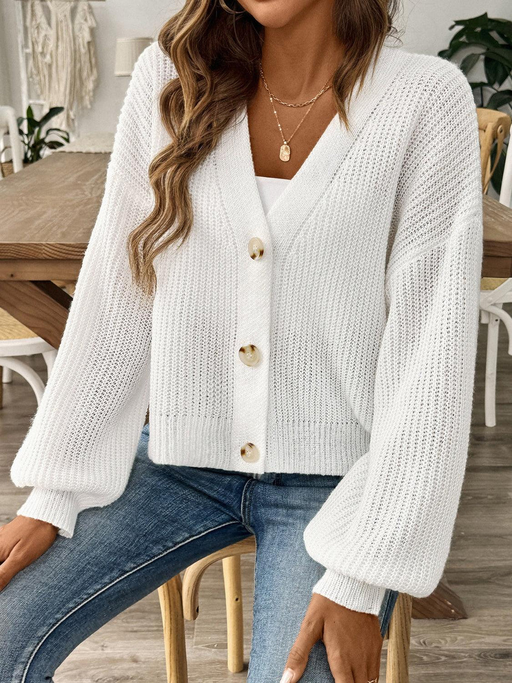 Cardigan Knit V-Neck Button Up Long Sleeve Oversized Knitwear 3f7ca3fd-d8a7-4d7f-8181-7d8ab1826d7c-Max Trendsi
