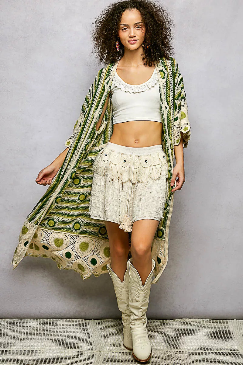 POL Crochet Longline Cardigan Green Multi Striped and Floral Pattern GREEN MULTI One Size 3fb755f1-0dc8-4373-86e1-97a753b58887-Max-Origin Trendsi