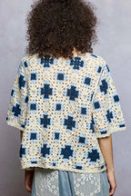 POL Womens Crochet Top Blue Multi Pattern Short Sleeve with Border Accents 3fffdb75-9679-4803-9a7e-d3e7d2f90d96-Max-Origin Trendsi