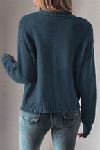 Cardigan Cotton Blend V Neck Openwork Button Up Long Sleeve 404e0af1-8b8a-4e82-9212-c5221ba3f68f-Max Trendsi