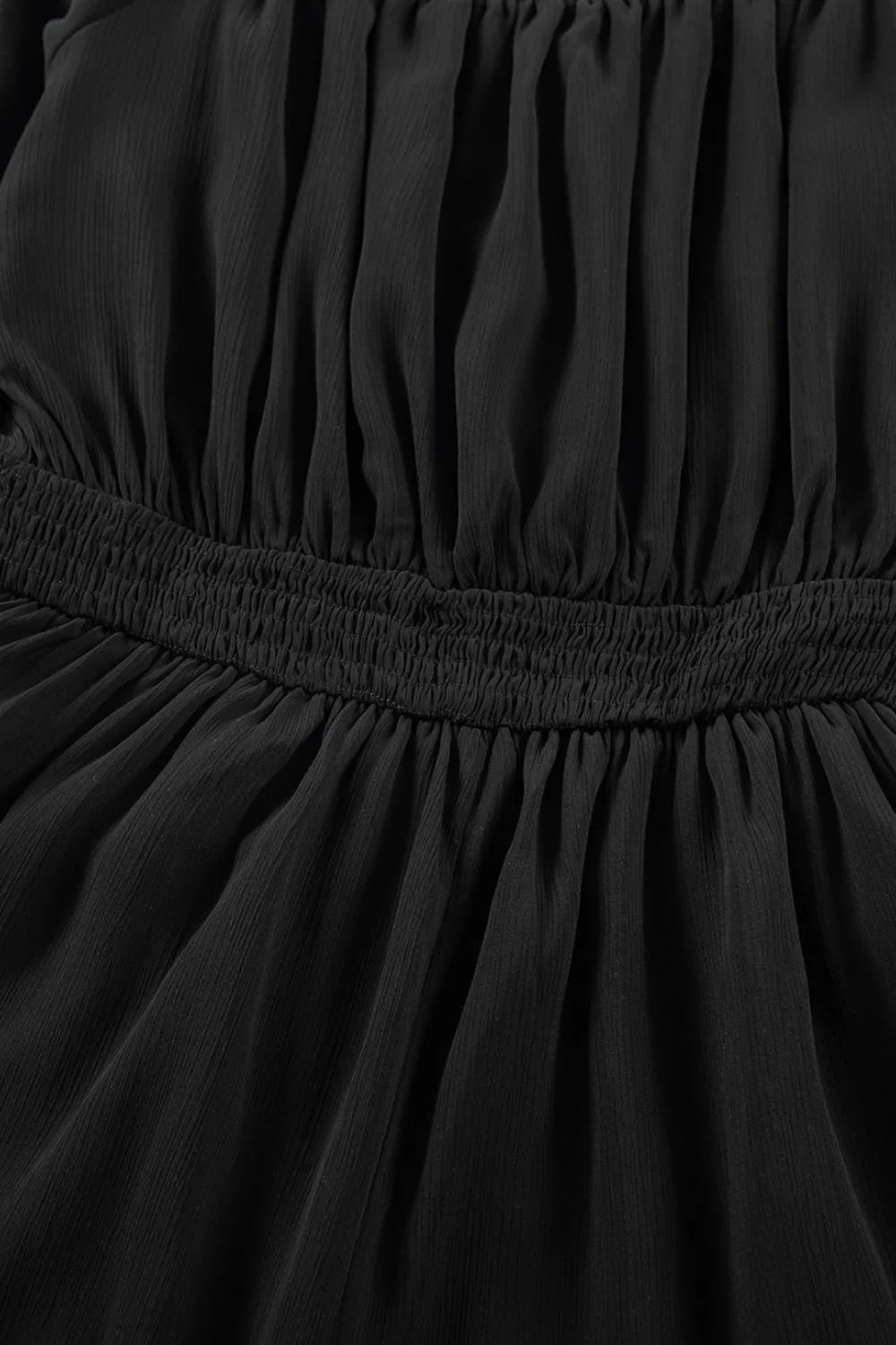 Women's Romper Black Off-Shoulder Ruffled with Elastic Waist 40525270-1e7d-4822-9df1-3747fd4ca82a-Max-Origin Trendsi