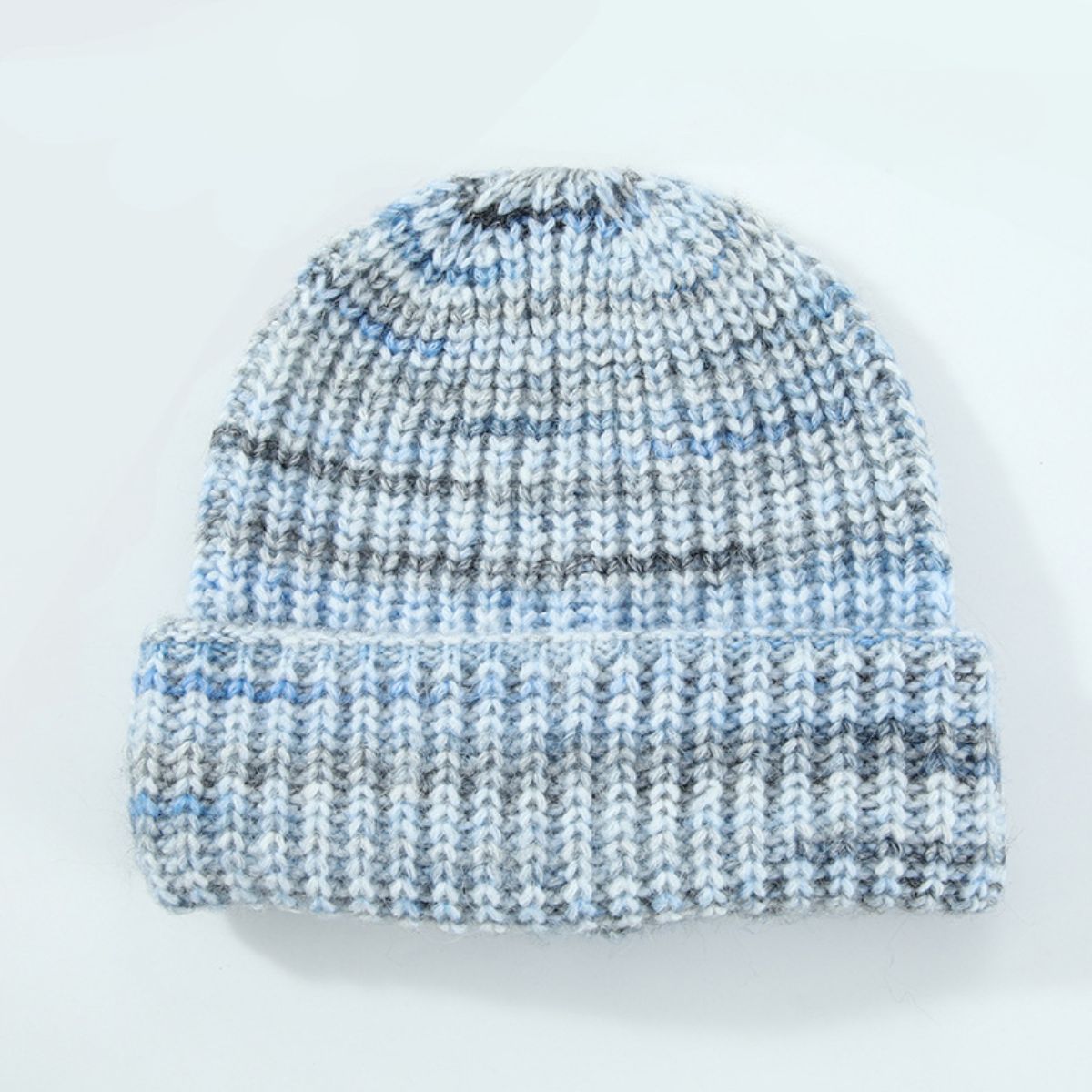 Women Knit Hat Thermal Contrast Colorblock Woolen Acrylic Blend Warm Hats Pastel Blue One Size 406a0692-3a50-423a-b505-43ad0b86ae55-Max Trendsi