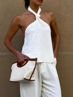 Knotted Halter Neck Camisole Top