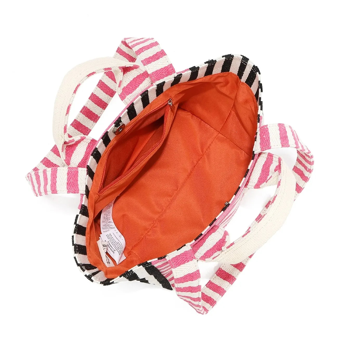 Nicole Lee USA Canvas Tote Bags Letter Striped Large Snap Handbags 4080ddf4-d07a-47e9-9ed6-03e506640f2b-Max-Origin Trendsi