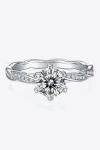 Murray Silver Ring 1 Carat Moissanite Stone 925 Sterling Platinum-plated with Box 40ae8c5cca4542268db8f8905cd2993e-Max Trendsi