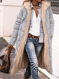Padded Women Long Coat Plus Size Zip Up Sherpa Fur Lined Hooded Quilted Light Gray 40e92ef5-c032-4354-9375-c25e241eea65-Max Trendsi