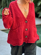 Women Cardigan Soft Acrylic Pocketed V-Neck Loose Button Up Long Sleeve 40eb7738-fbb2-47c3-8c08-21928c407153-Max Trendsi