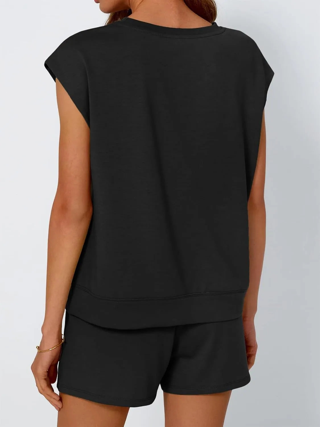 Outfit Set Round Neck Cap Short Sleeve Top and Shorts Set 40eec57b-7061-4fe3-b8aa-e365e31e0b7d-Max-Origin Trendsi