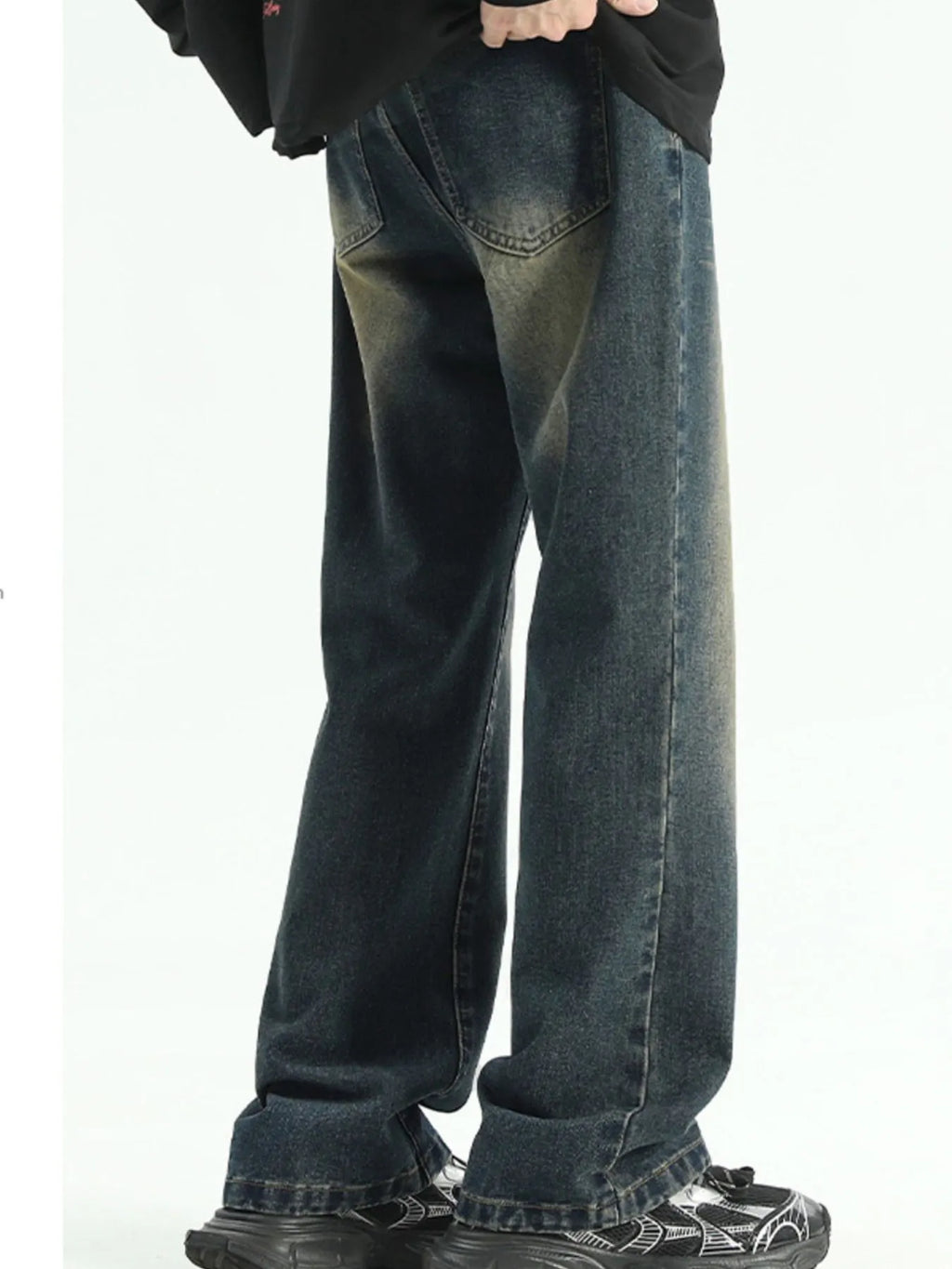 Men's Straight Leg Jeans Nostalgic Blue Washed Denim Pants 40ff426b-c779-4c1b-836e-221d8aa6fe05-Max-Origin Trendsi