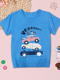Children's Short Sleeve T-Shirt with Car Graphic