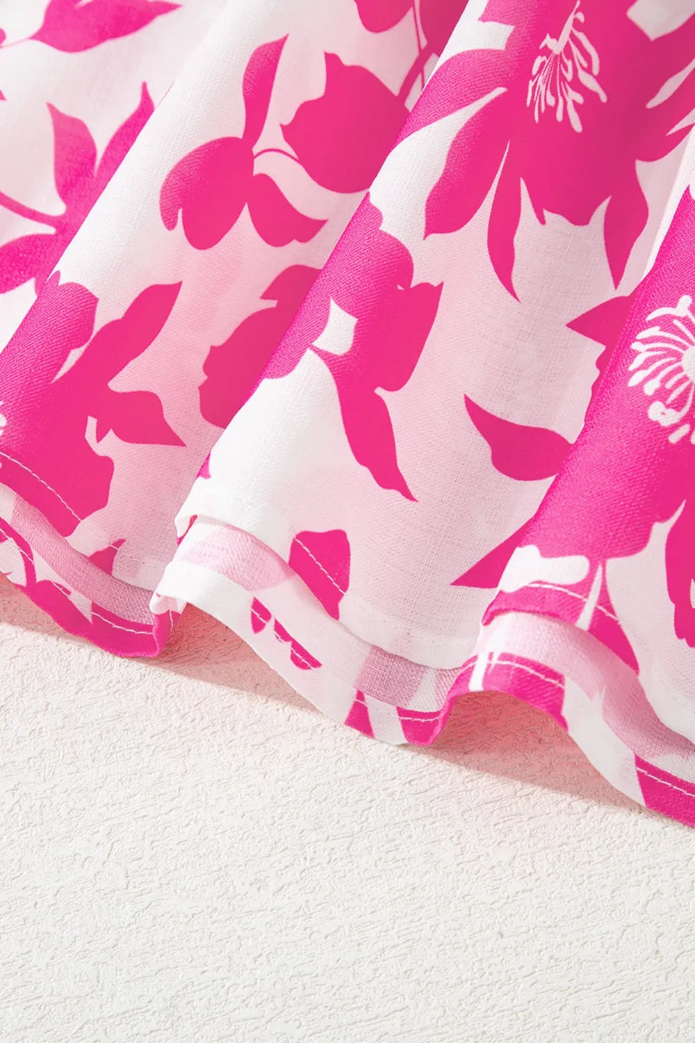 Women's Blouse Floral Print Hot Pink Short Sleeve Casual Top 4106c4ab-b855-4657-96cb-751b7c651c1a-Max-Origin Trendsi