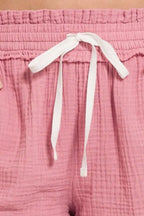 Zenana Cotton Shorts Double Gauze Elasticband Drawstring Waist Rose Pink 41094ef1-8935-442a-9b3f-e7873a15aafa-Max-Origin Trendsi