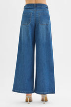 RISEN Wide Leg Jeans Women's Mid Rise Fit Knit Denim Look Pants 41130042e1284671a989ed10b2a82210-Max-Origin Trendsi