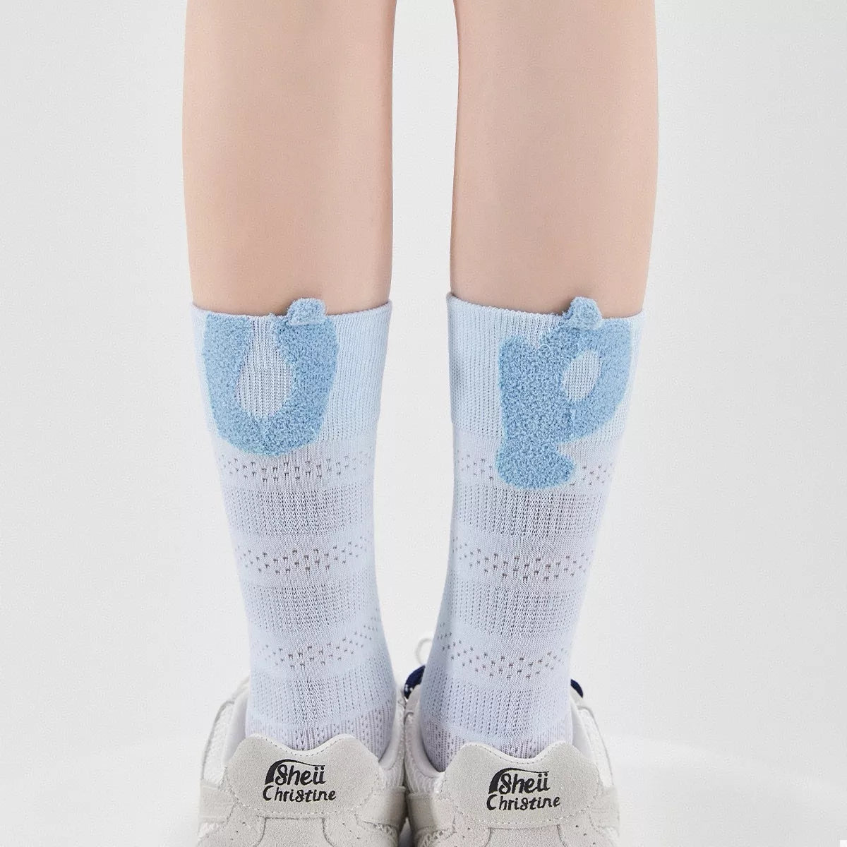 Women Cotton Crew Socks Breathable With Letters Light Blue One Size 41152ec2-098b-493e-9a90-543156649343-Max-Origin Trendsi