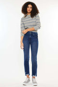 High Rise Slim Straight Blue Jeans Denim Pants Dark 4148dfa7-7984-4e2d-89d5-f8dc6ca64d5d-Max Trendsi