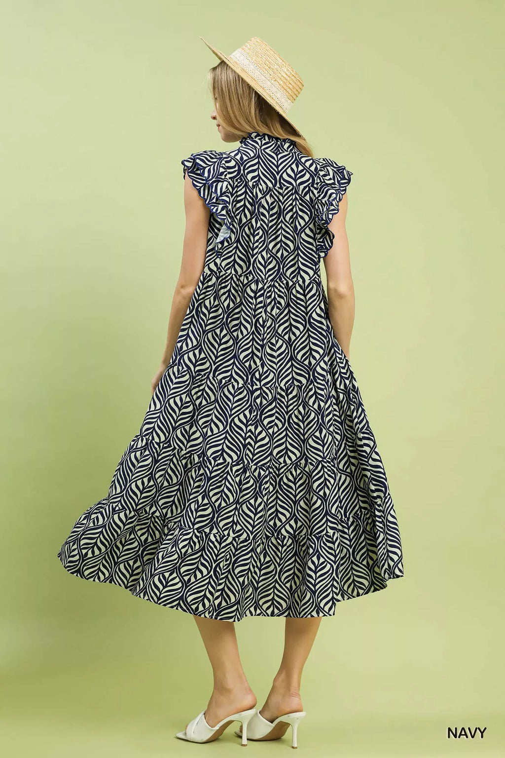Umgee Leaf Print Tiered Midi Dress with Ruffle Detail 4156cb82-2a02-48cd-961c-e448afcf6816-Max-Origin Trendsi