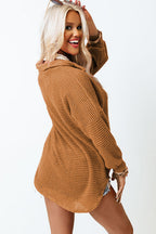 Waffle-Knit Women Shirt Collared Neck Long Sleeve Pocketed Single Breasted 41686b21-f4d9-4486-bd6c-d6d26c2712fb-Max Trendsi