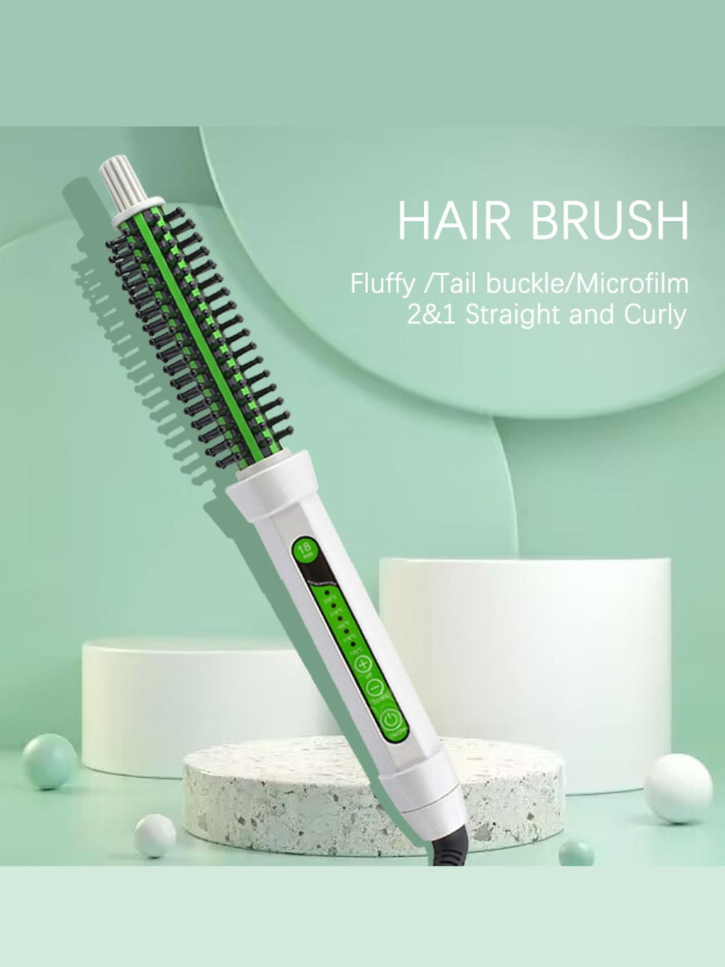 2-in-1 Hot Air Brush for Straightening and Curling Hair