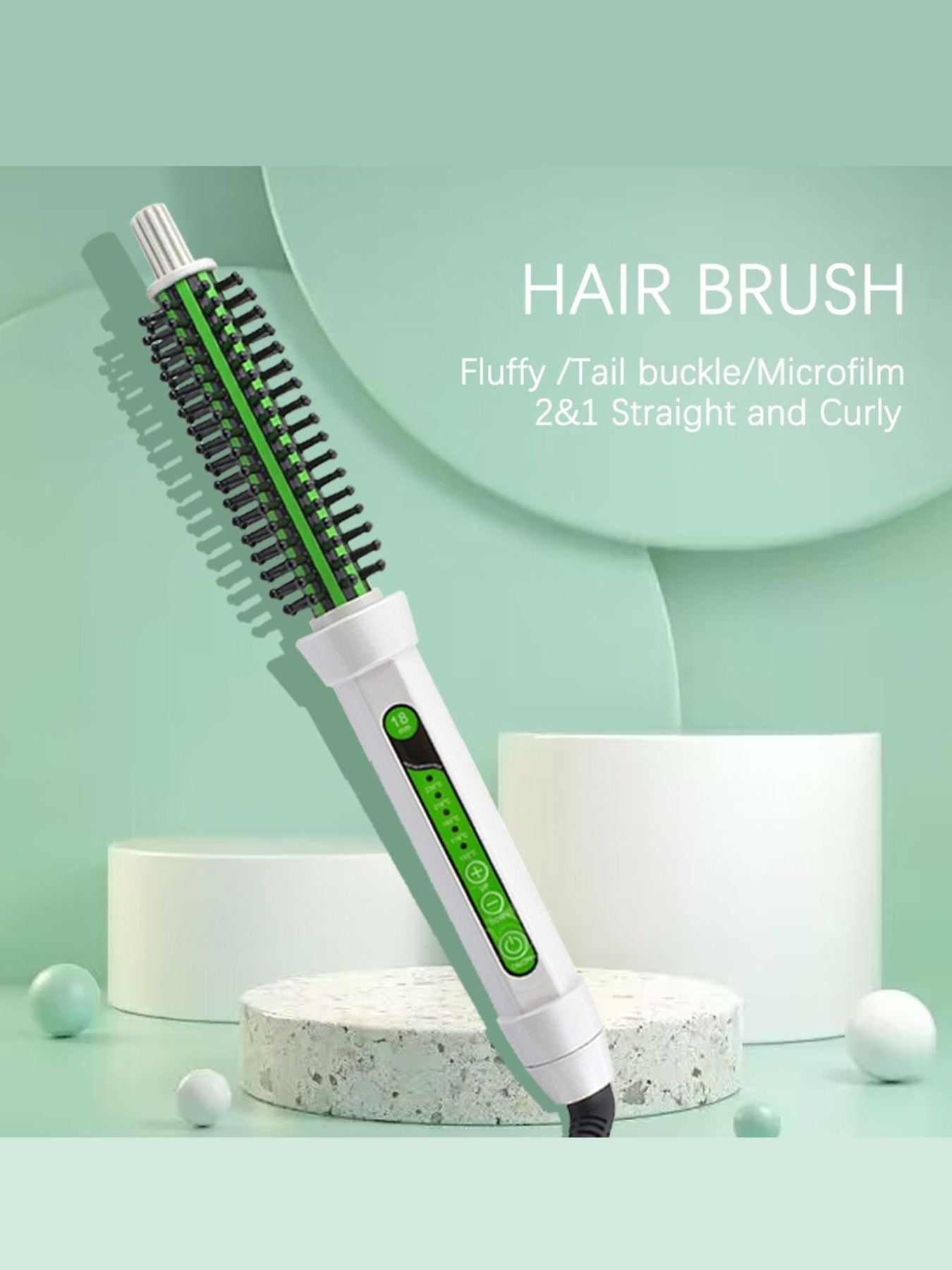 2-in-1 Hot Air Brush for Straightening and Curling Hair