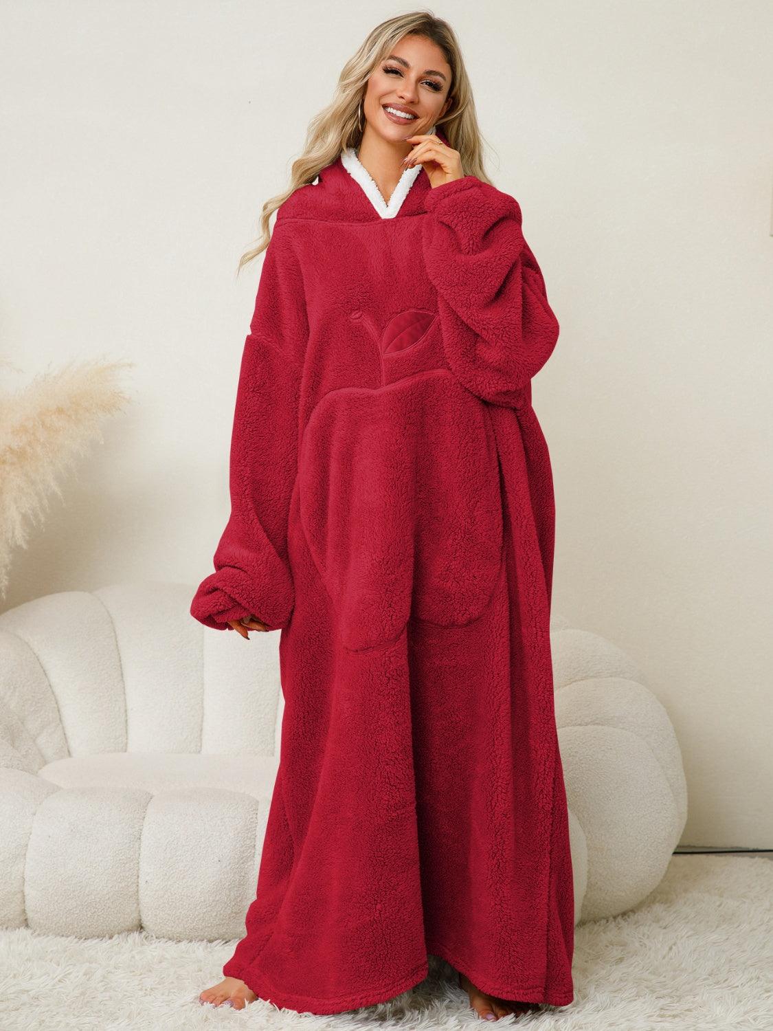 Hooded Lounge Dress Oversized Soft Pocketed Contrast Long Sleeve 41c42c7d-bbe0-4525-82c0-2d43f2d709a2-Max Trendsi