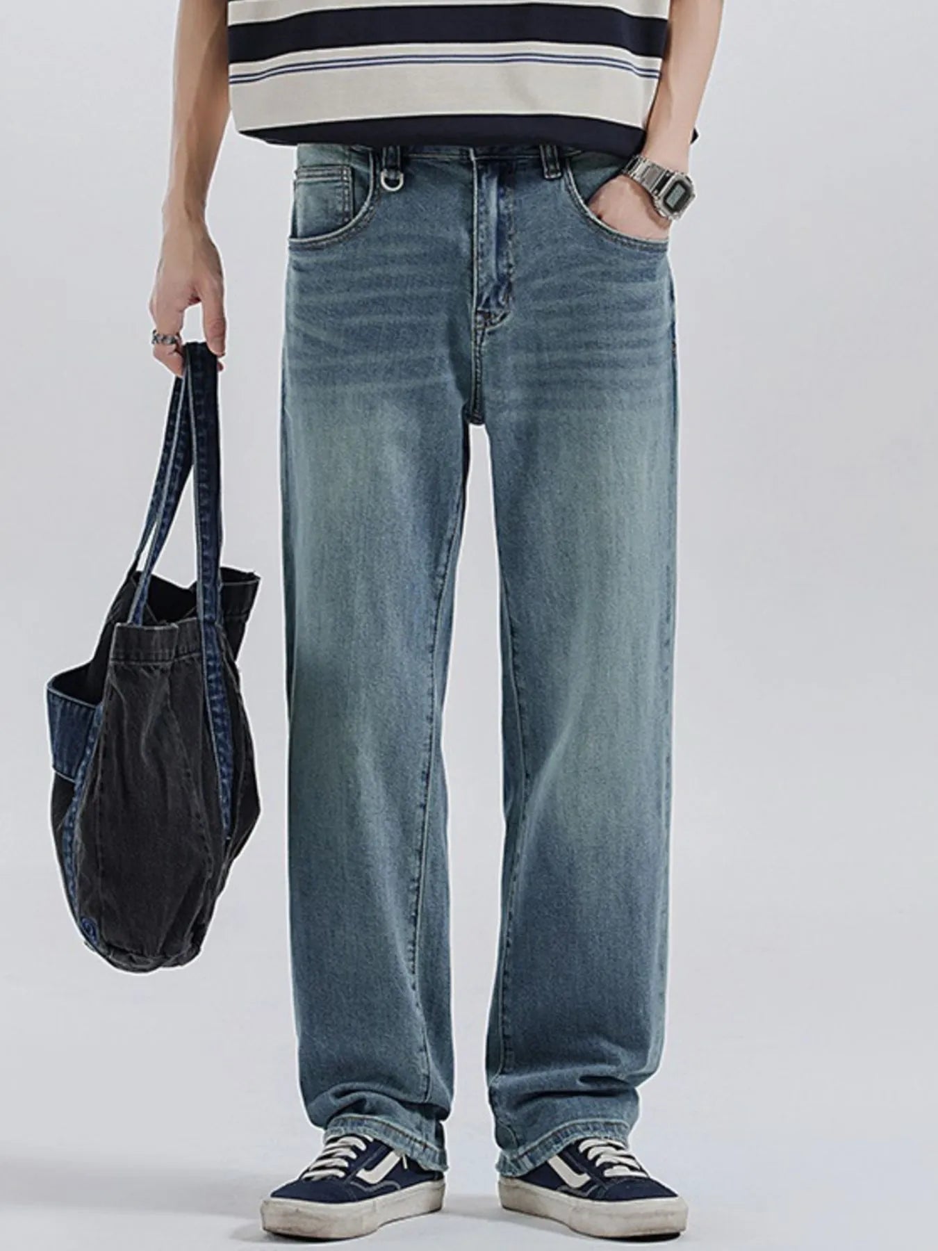 Men's Jeans Relaxed Fit Straight Leg Vintage Washed Sea Sky Blue Denim Sea Sky Blue 420e6bb8-4656-4c23-9257-881af85574cf-Max-Origin Trendsi