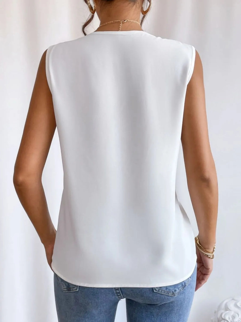 Cami Tank Top Women's V-Neck Pleated Sleeveless Elegant Blouse 421dc99c-9186-4d30-8b0a-611d78c014ce-Max-Origin Trendsi