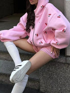 Womens Hoodie Cherry Print Oversized Zip-Up Pocketed 4224e14d-0d32-4ebf-8b54-acc384f64370-Max-Origin Trendsi