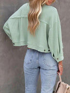 Jacket Button Up Flap Pocket Soft Unlined Long Sleeve Outwear 4226f7df-8db4-4200-801d-d9560490bae9-Max Trendsi