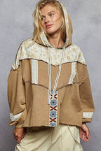 POL Drawstring French Terry Hoodie with Gauze Print Patch 4254a8e9-d44c-4689-a28f-152ed6c7e7fa-Max-Origin Trendsi