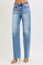 RISEN Womens Jeans Wide Baggy High Rise Medium Wash Blue Denim Pants 42b761e359d64c2bbd6972367d476fa8-Max-Origin Trendsi