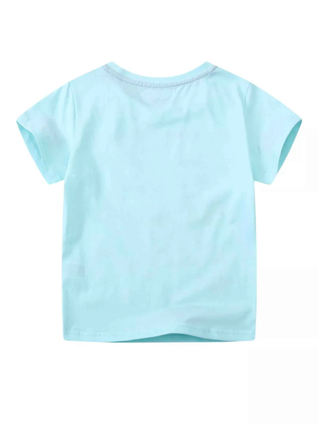 Boy's T-Shirt Cotton Children's Aqua Blue Dinosaur Graphic Print Short Sleeve Top 42e9c941d44549f6b939d2182fac2397-Max-Origin Trendsi